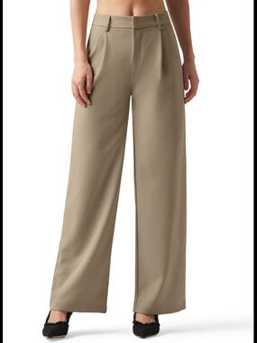 Wide Leg Women's Pants in Taupe